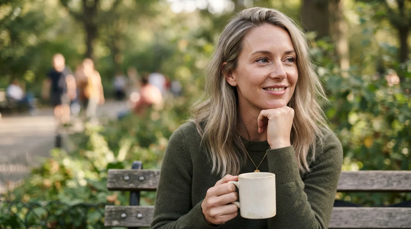 a woman with ash blonde hair