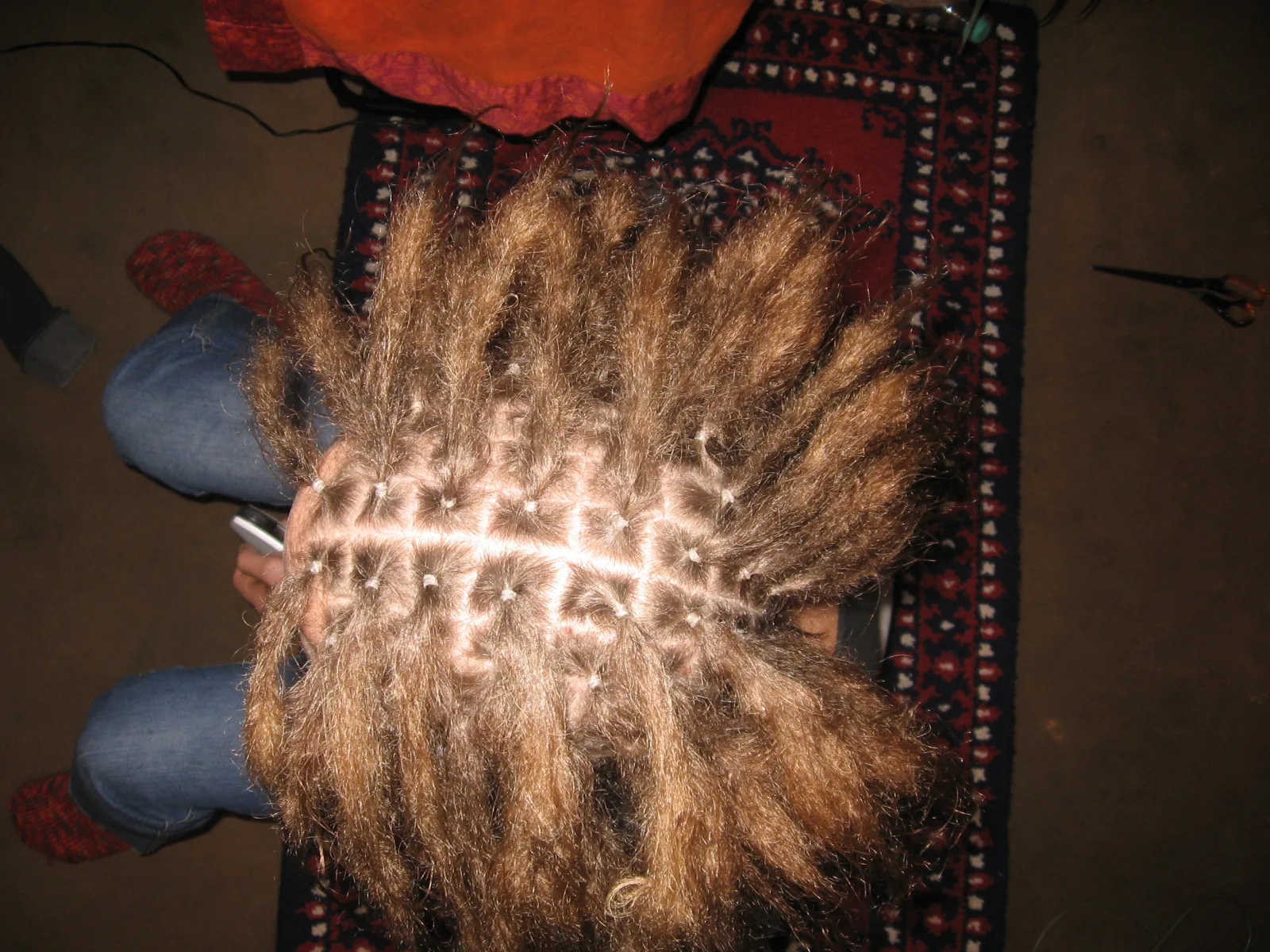 Dreadlocks Grundstock+Wax (dritter Schritt) von oben