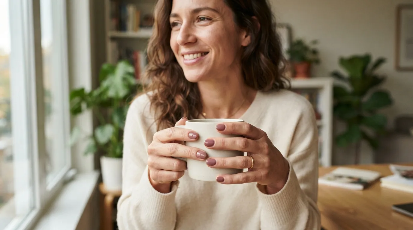 a woman with stylish painted nails