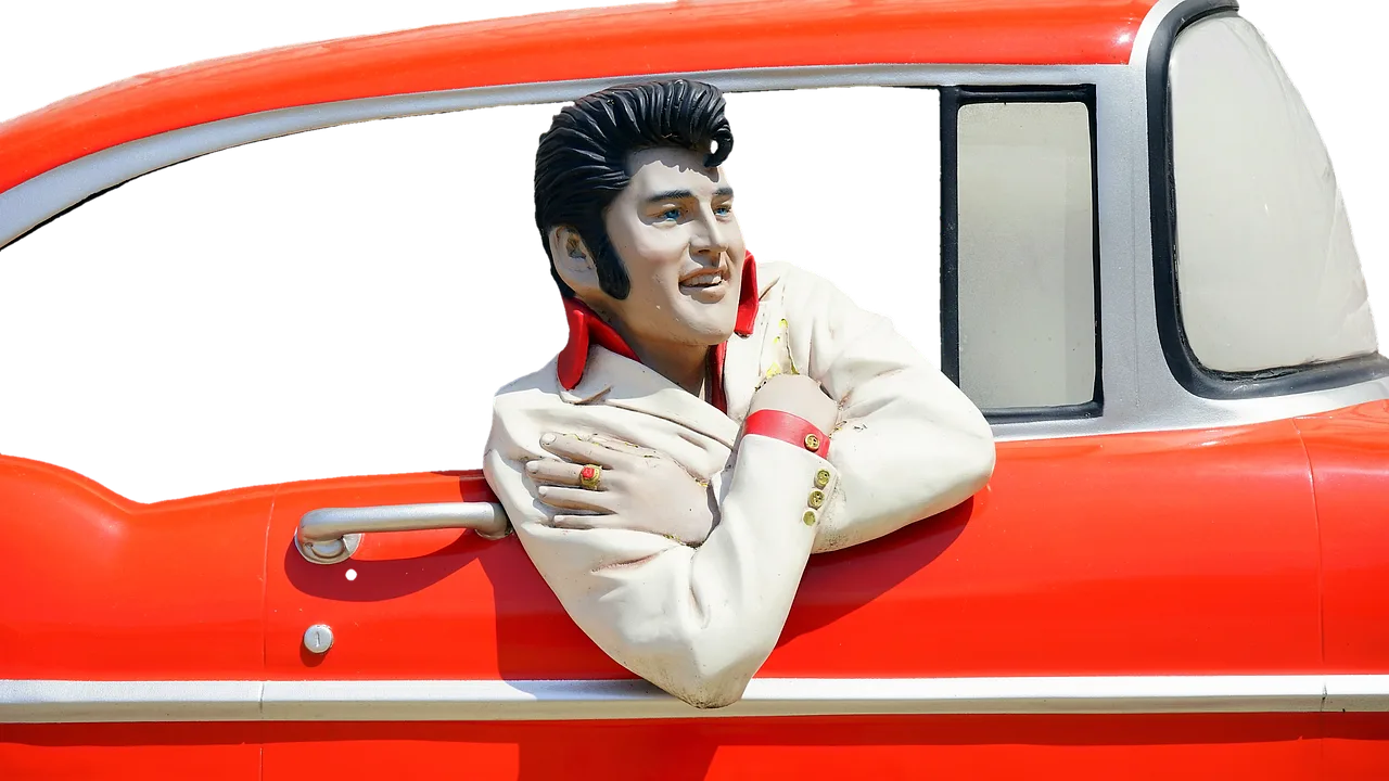 elvis, elvis presley, postać, deco, dekoracja, piosenkarka, gwiazda popu, muzyka rockowa, muzyk, samochód, cadillac, muzyka, zabawa, odosobniony, wyciąć