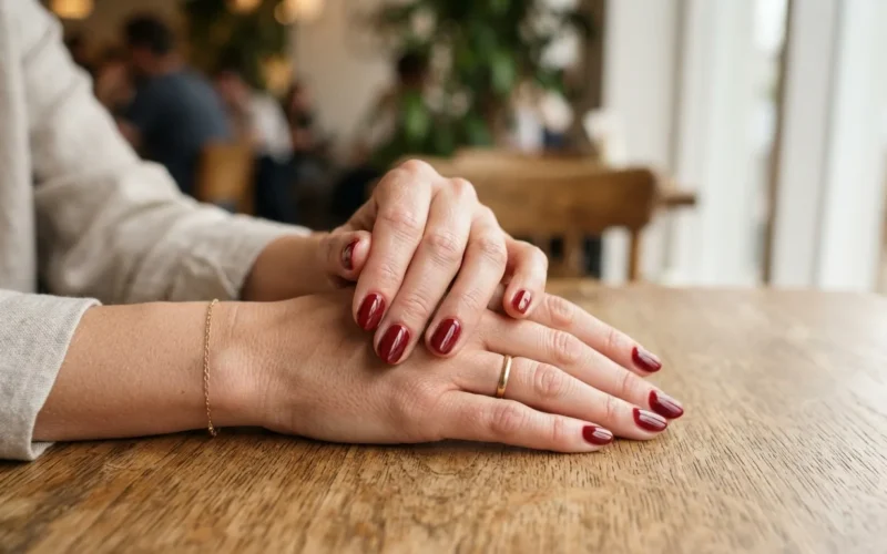 a woman's hands with beautifully painted nails